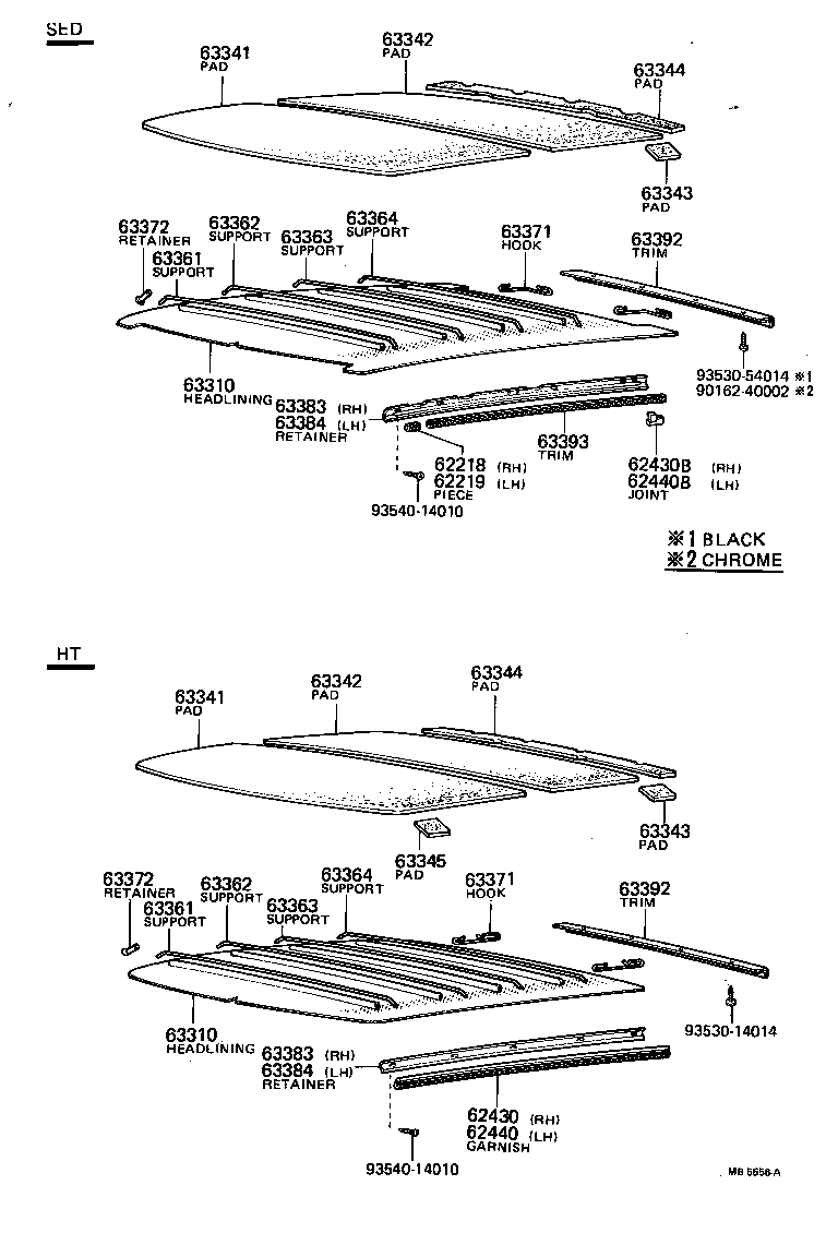 63310-13060 HEADLINING ASSY, ROOF product image