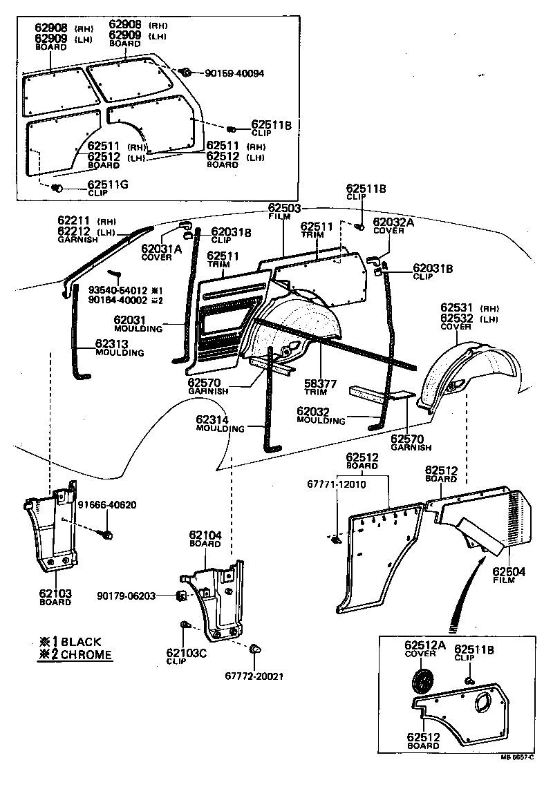 62390-12010 RETAINER ASSY, ROOF SIDE RAIL WEATHERSTRIP, LH product image