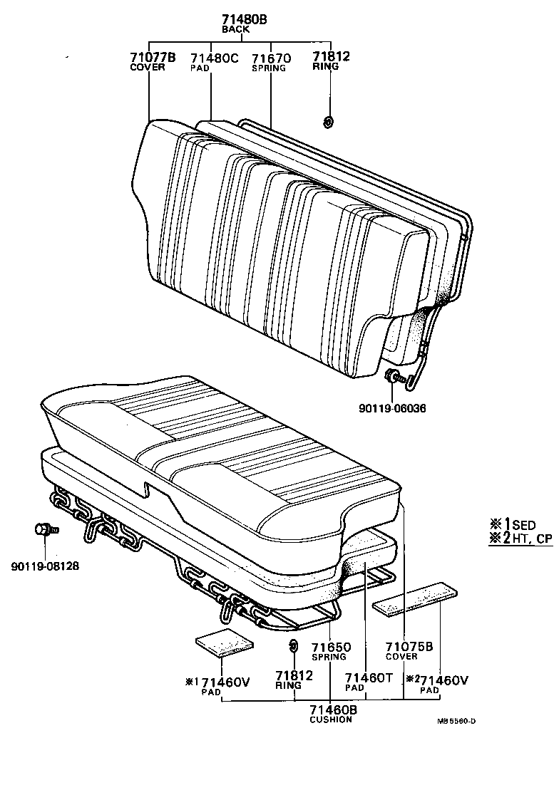 71663-12060 PAD, REAR SEAT BACK SILENCER, A product image