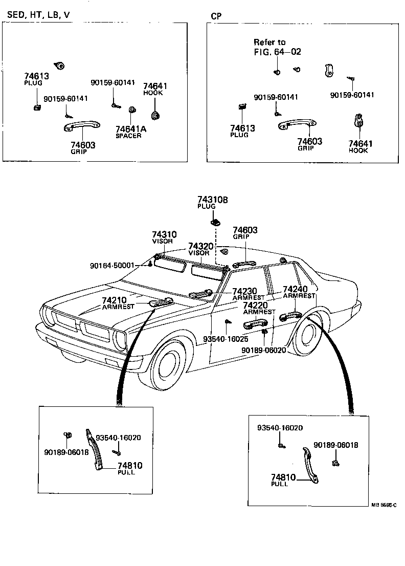74601-12010 GRIP SUB-ASSY, ASSIST, FRONT product image
