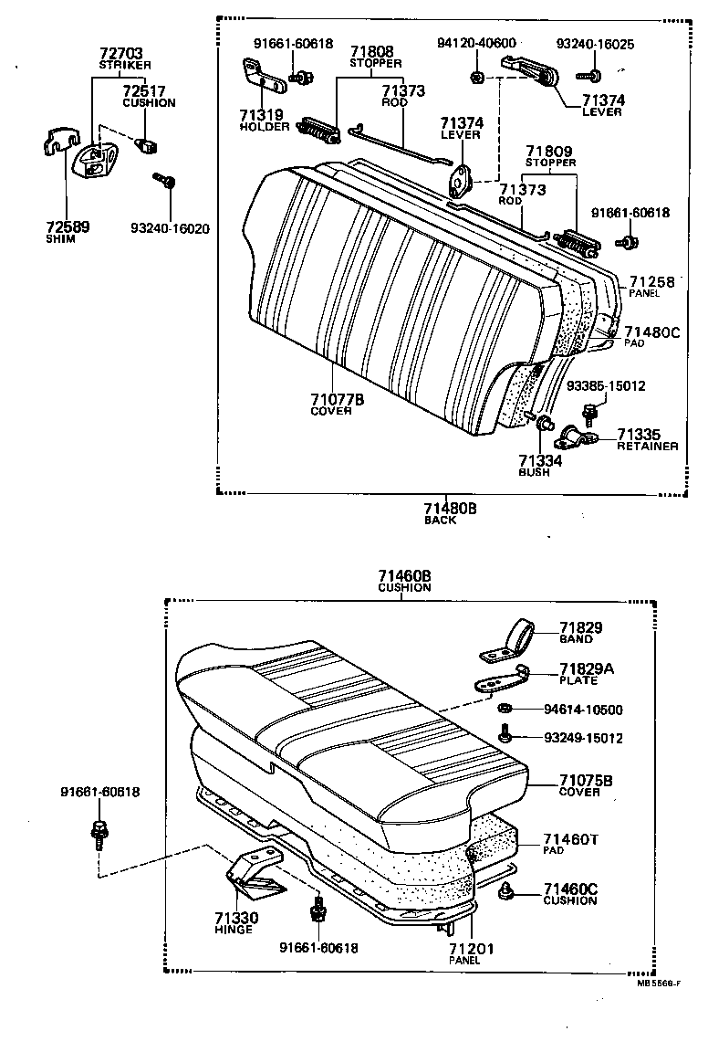 71663-12060 PAD, REAR SEAT BACK SILENCER, A product image