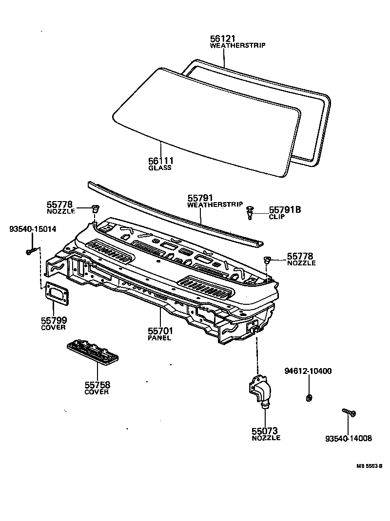 56121-89109 WEATHERSTRIP, WINDSHIELD product image