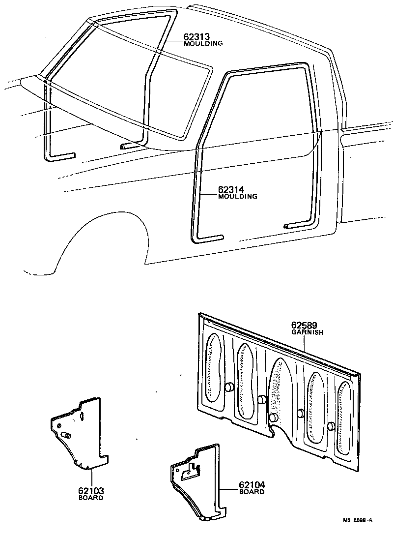 62313-89102 MOULDING, FRONT DOOR OPENING TRIM, RH product image