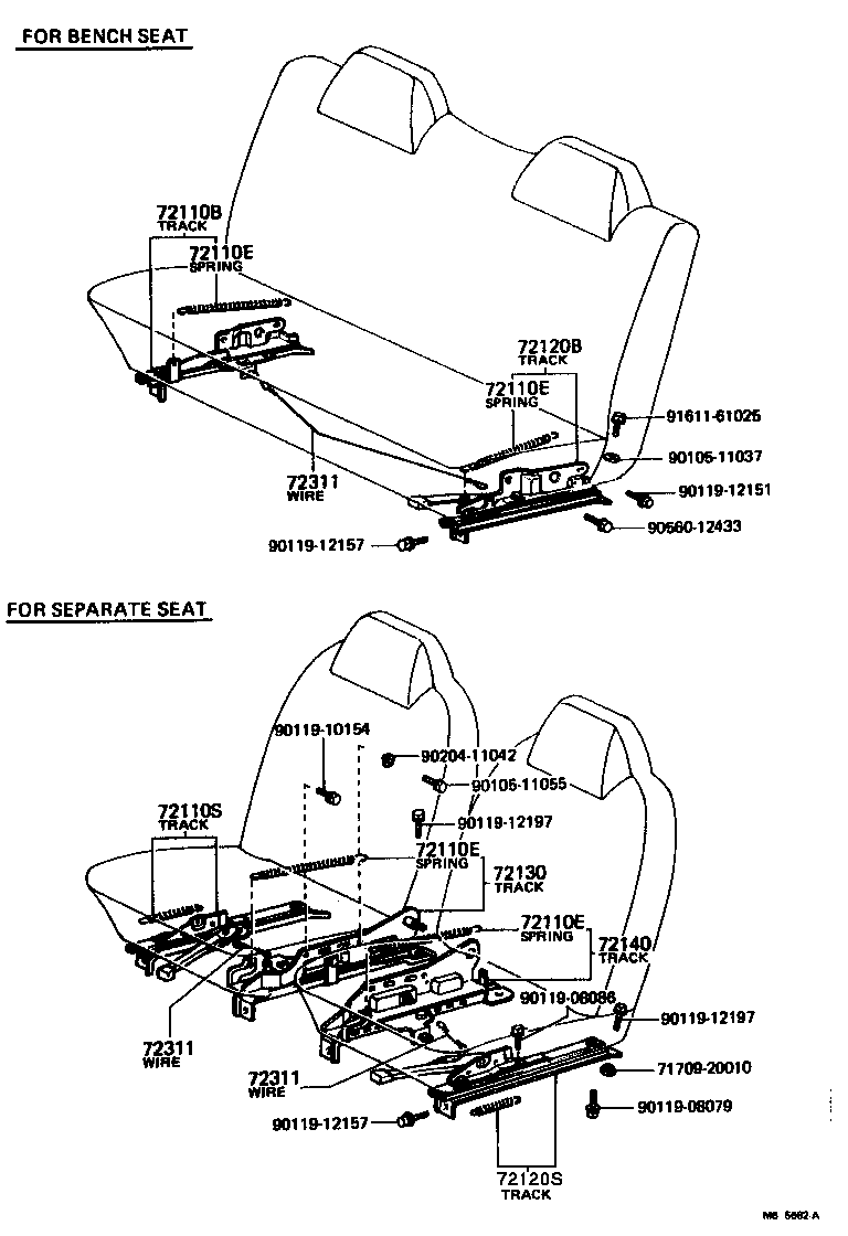 72110-20221 TRACK ASSY, SEAT, OUTER RH (FOR BENCH SEAT) product image