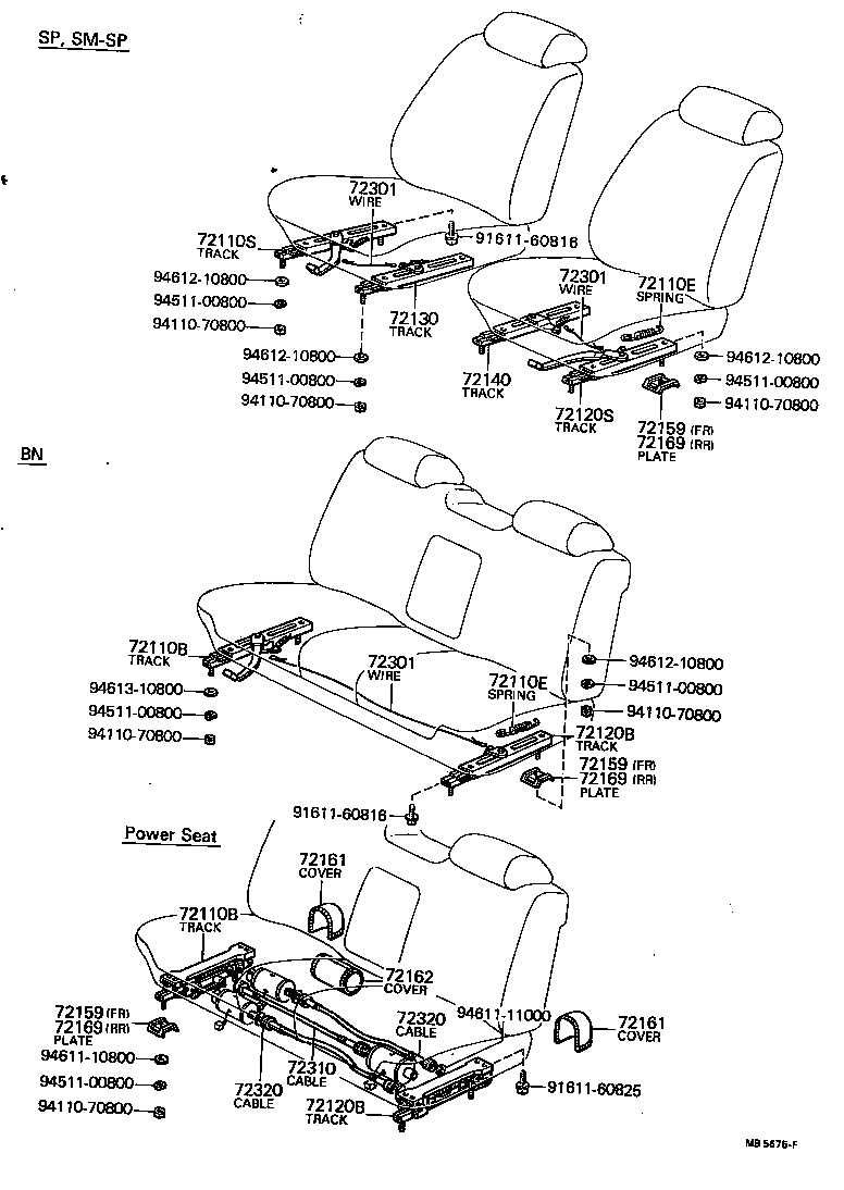 72130-91407 TRACK ASSY, RH SEAT, INNER product image