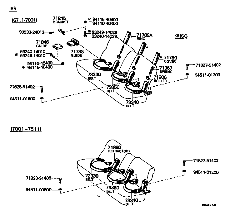 71830-91402-03 BELT ASSY, FRONT SEAT LAP TYPE, CENTER product image