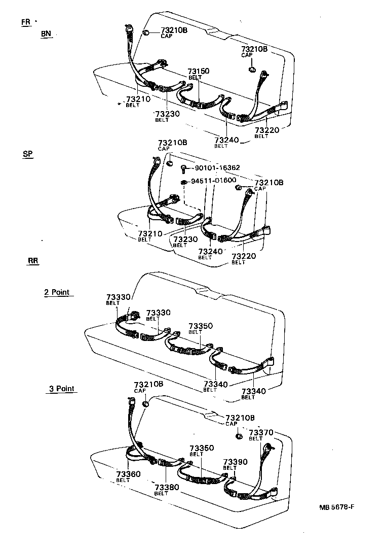 71830-91402-03 BELT ASSY, FRONT SEAT LAP TYPE, CENTER product image