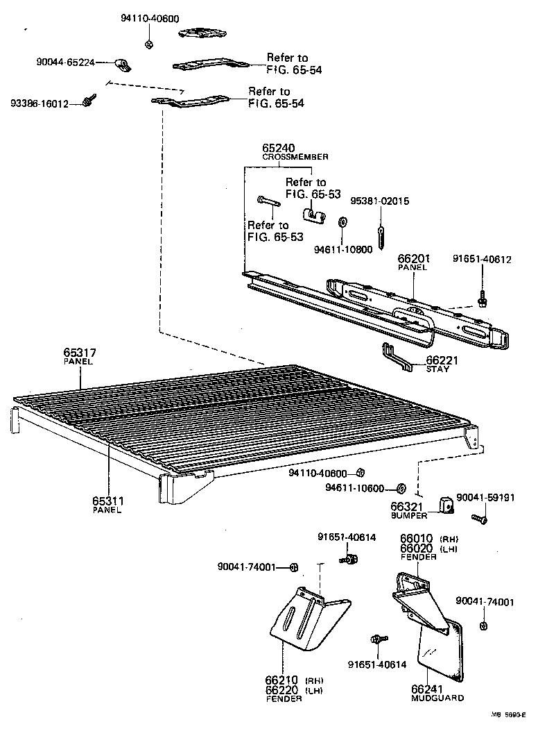 66232-87401 FENDER ASSY, REAR BODY, FRONT LH product image