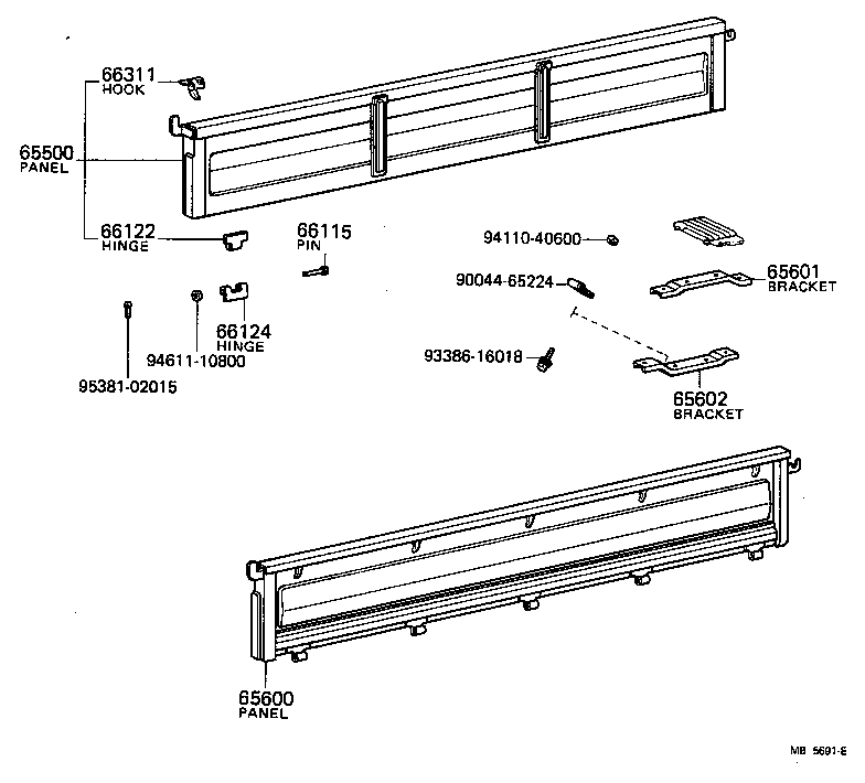 66112-87402 HINGE, SIDE GATE, FEMALE product image