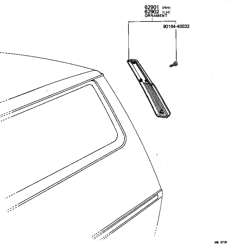 61510-95790-07 ORNAMENT SUB-ASSY, REAR VENTILATOR, RH product image