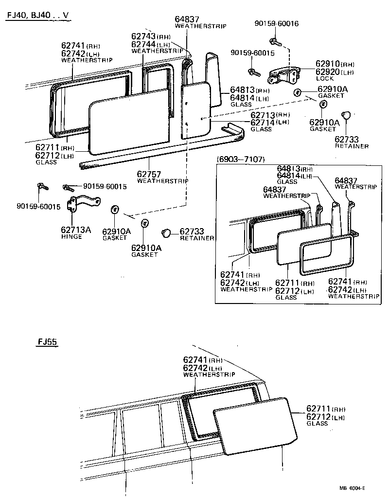Toyota 61635-90353 GLASS, QUARTER WINDOW, RH