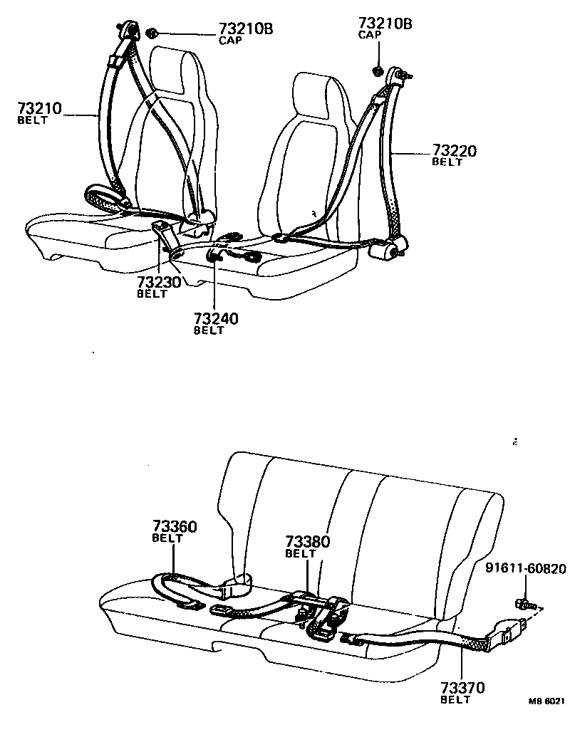 73240-12010 BELT ASSY, FRONT SEAT INNER, LH product image