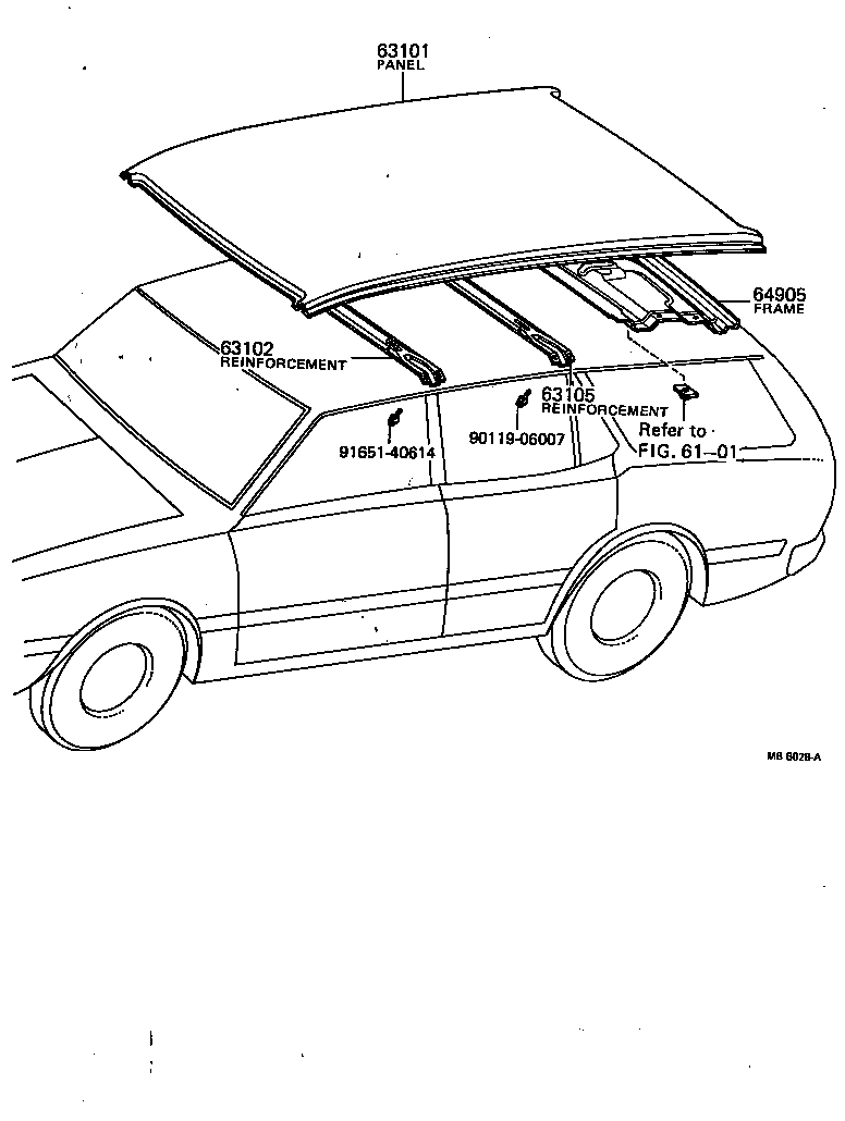 63101-20070 PANEL SUB-ASSY, ROOF product image