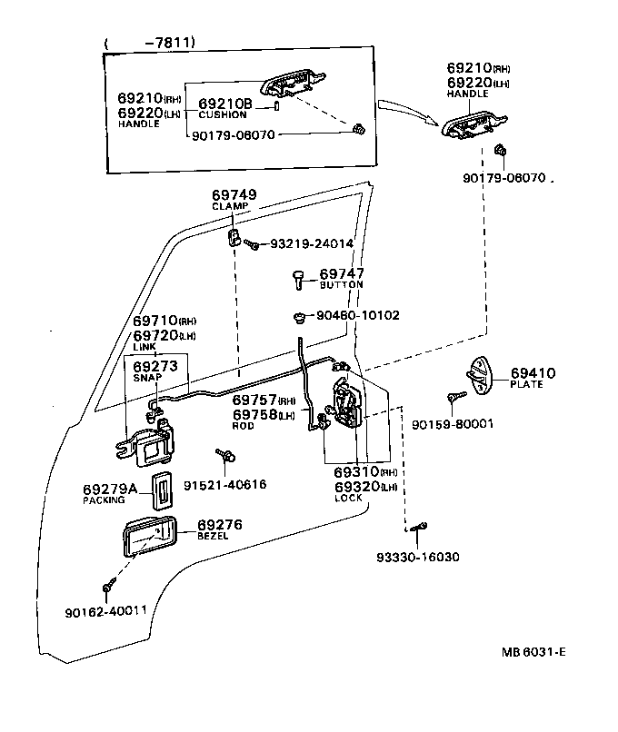 69720-87001 LINK ASSY, FRONT DOOR OPEN CONTROL, LH product image
