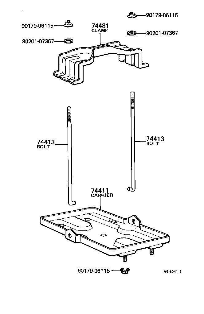 74401-28010 BRACKET, BATTERY, FR product image