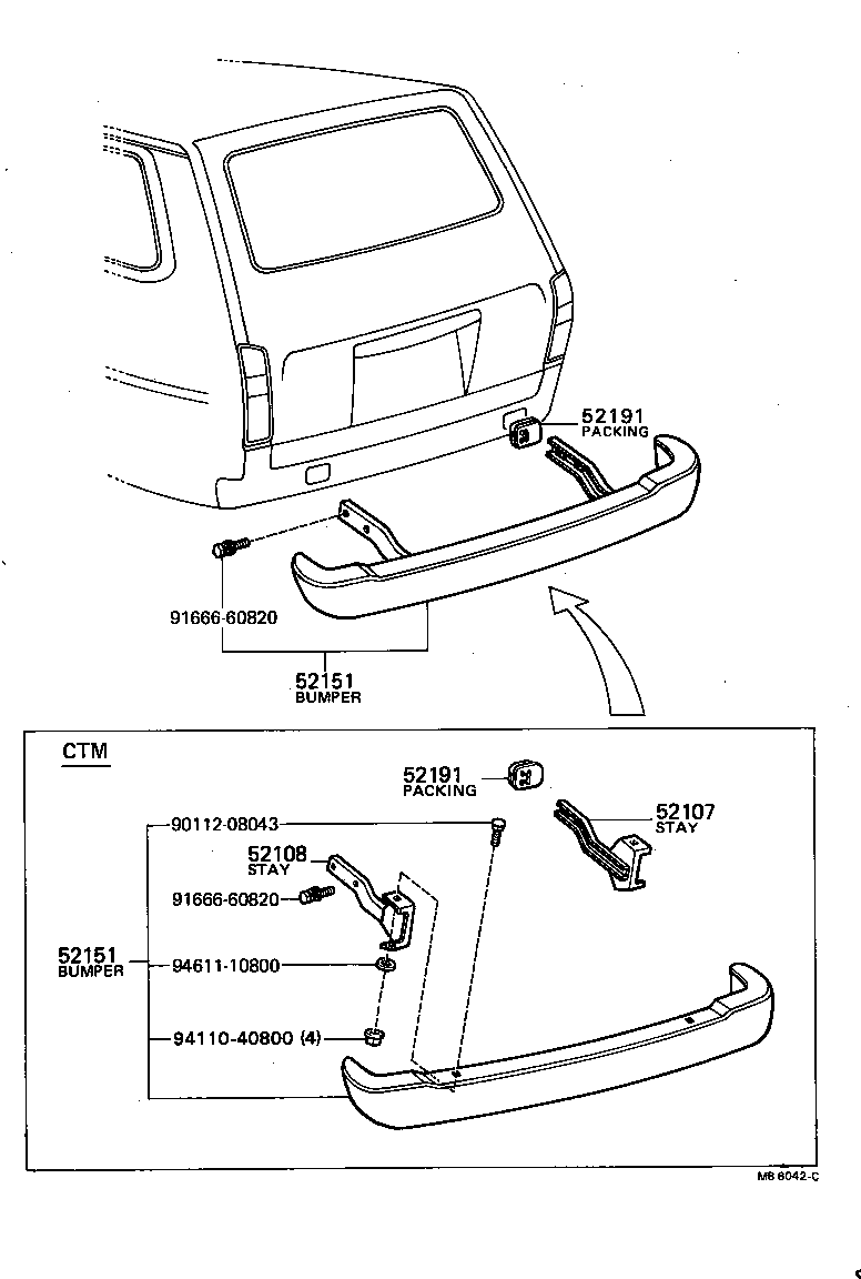 52019-29015 BUMPER ASSY, REAR product image