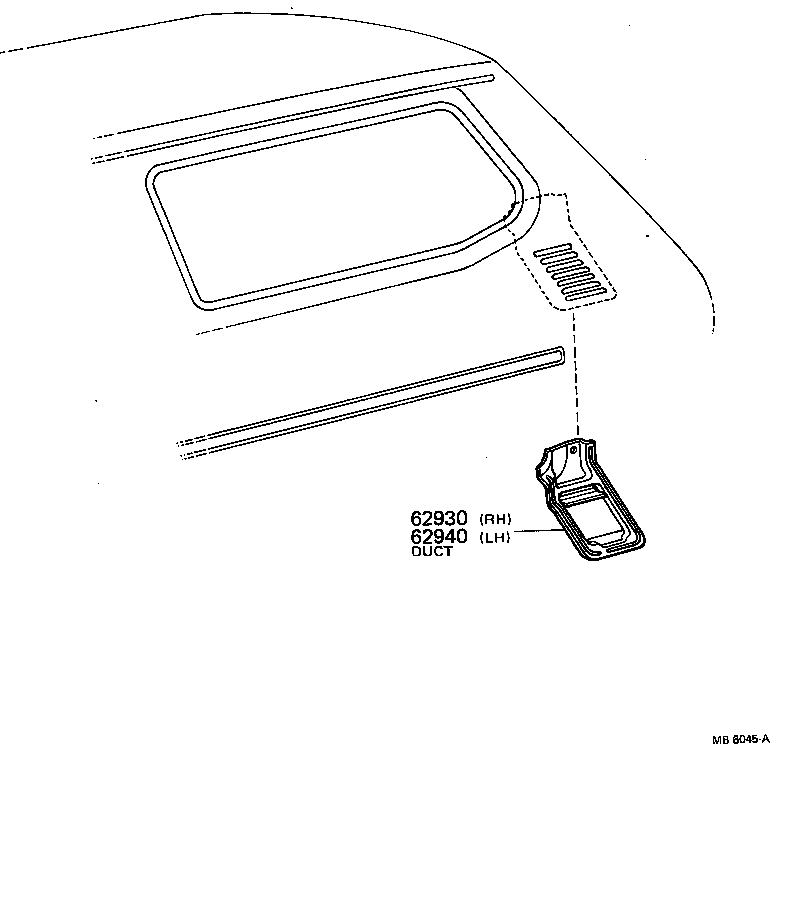 62904-87002 DUCT ASSY, ROOF SIDE VENT, LH product image