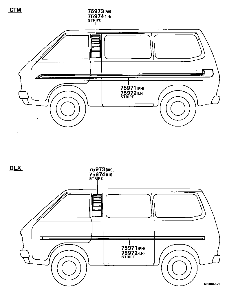 75976-87010 STRIPE, SIDE, LH NO.2(FOR LOWER) product image