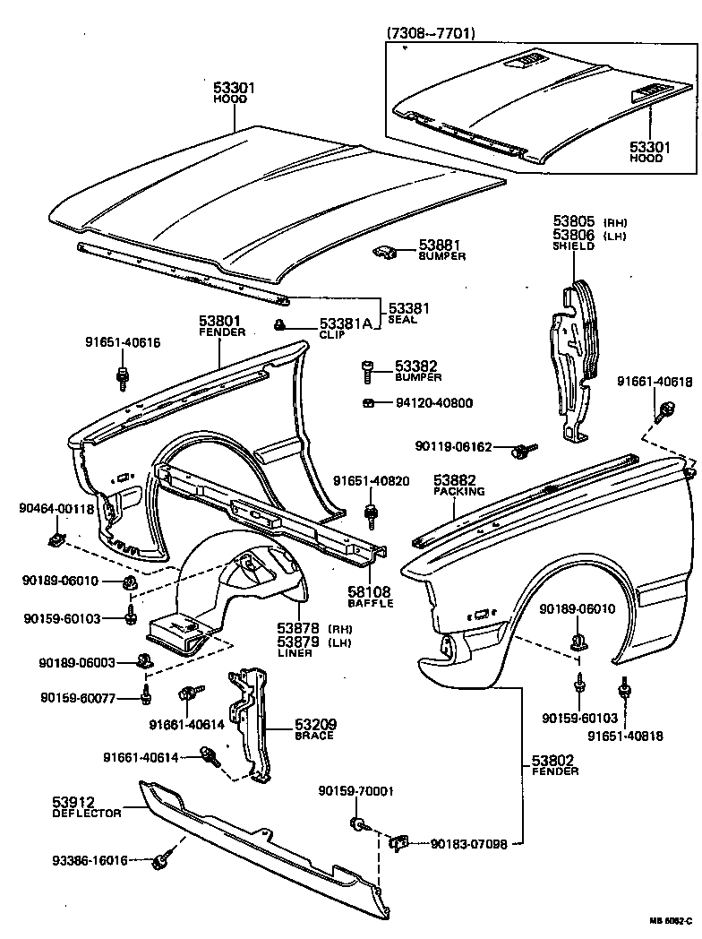 53801-20260 FENDER SUB-ASSY, FRONT RH product image