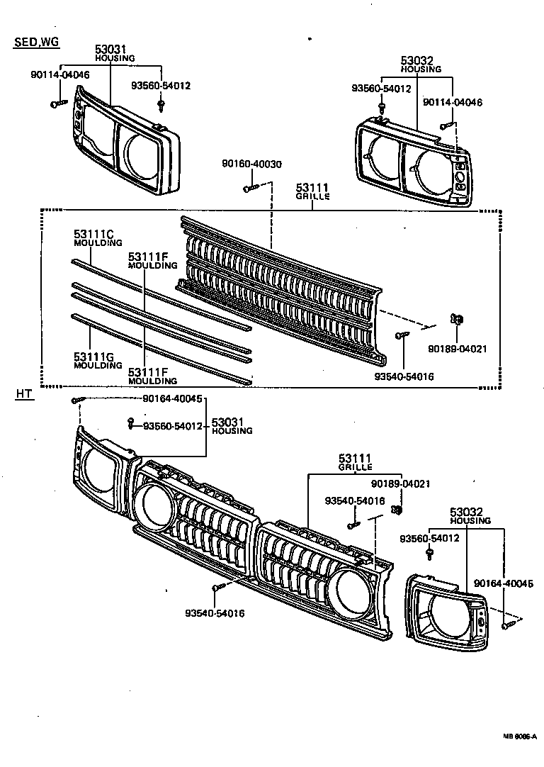 53111-20910 GRILLE, RADIATOR product image