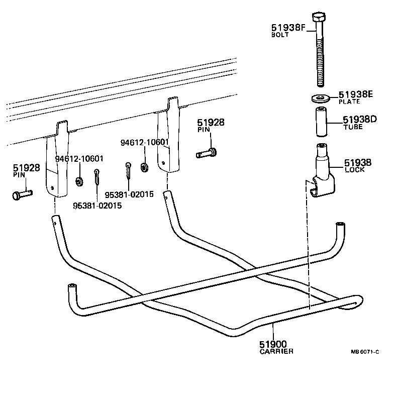 51943-28010 BRACKET, SPARE WHEEL CARRIER, NO.1 product image