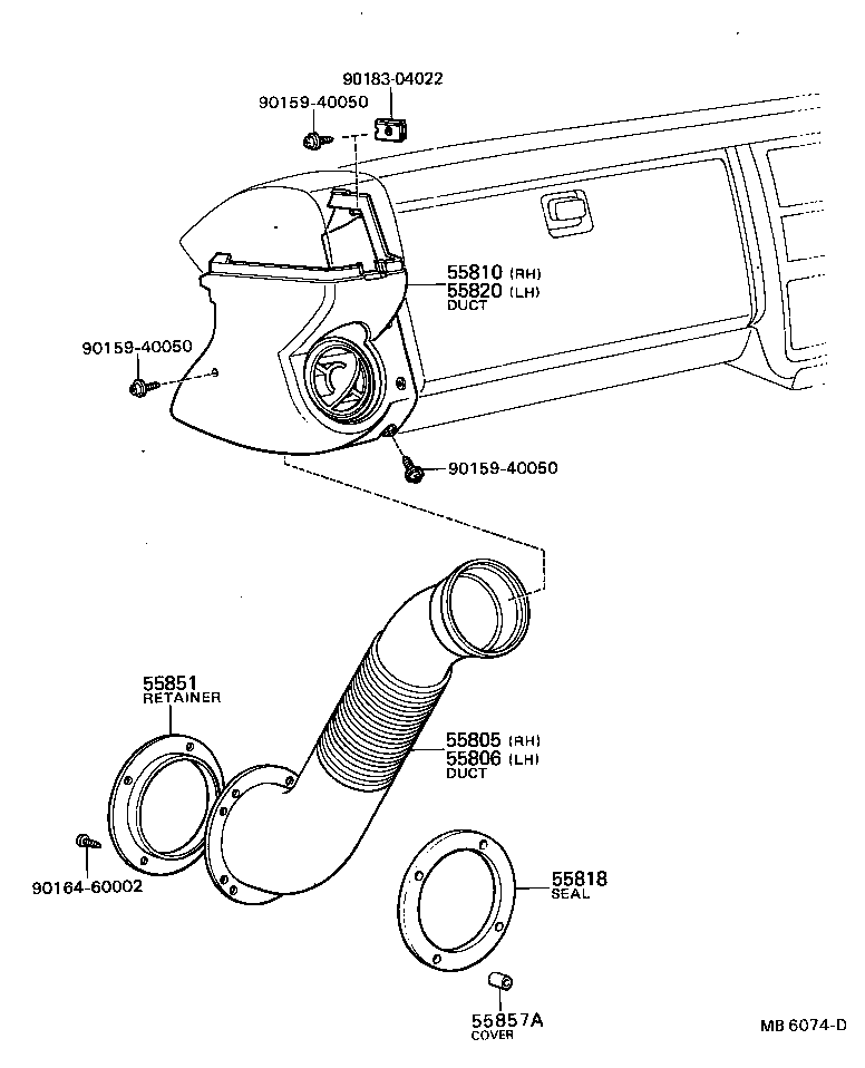 55950-87002 NOZZLE ASSY, DEFROSTER product image