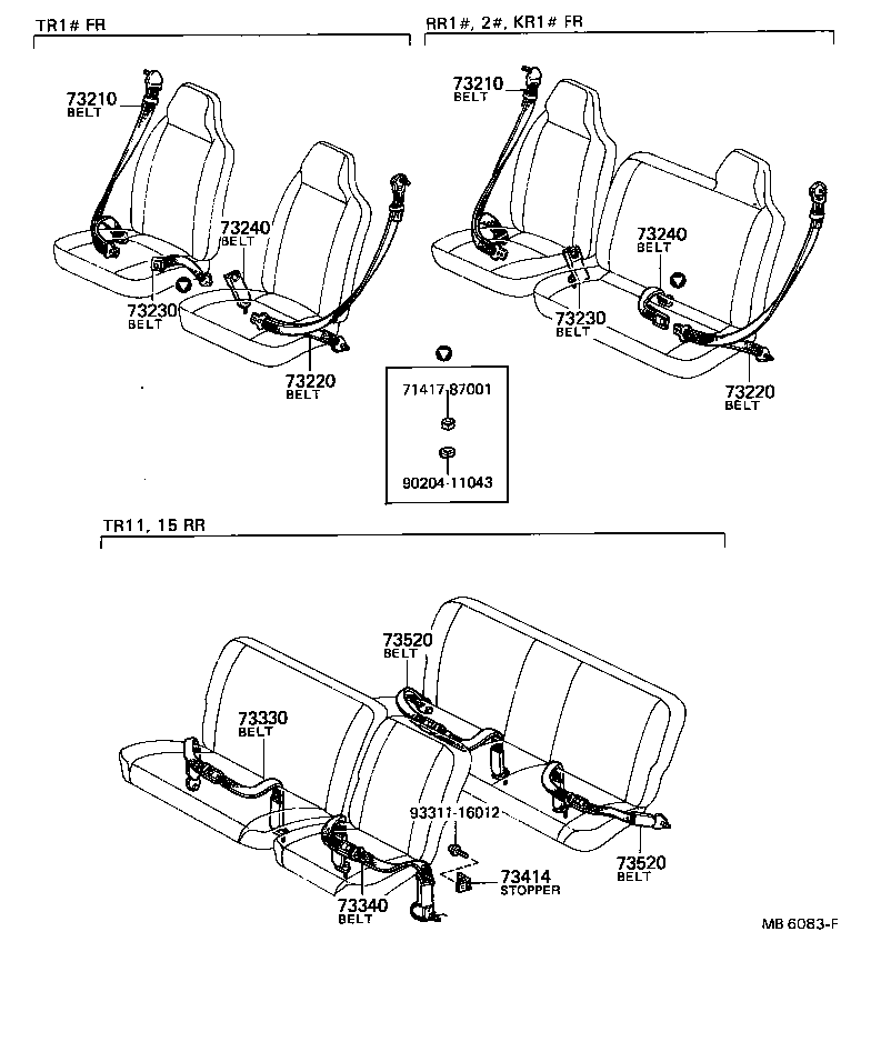 73230-87005-01 BELT ASSY, FRONT SEAT INNER, RH product image