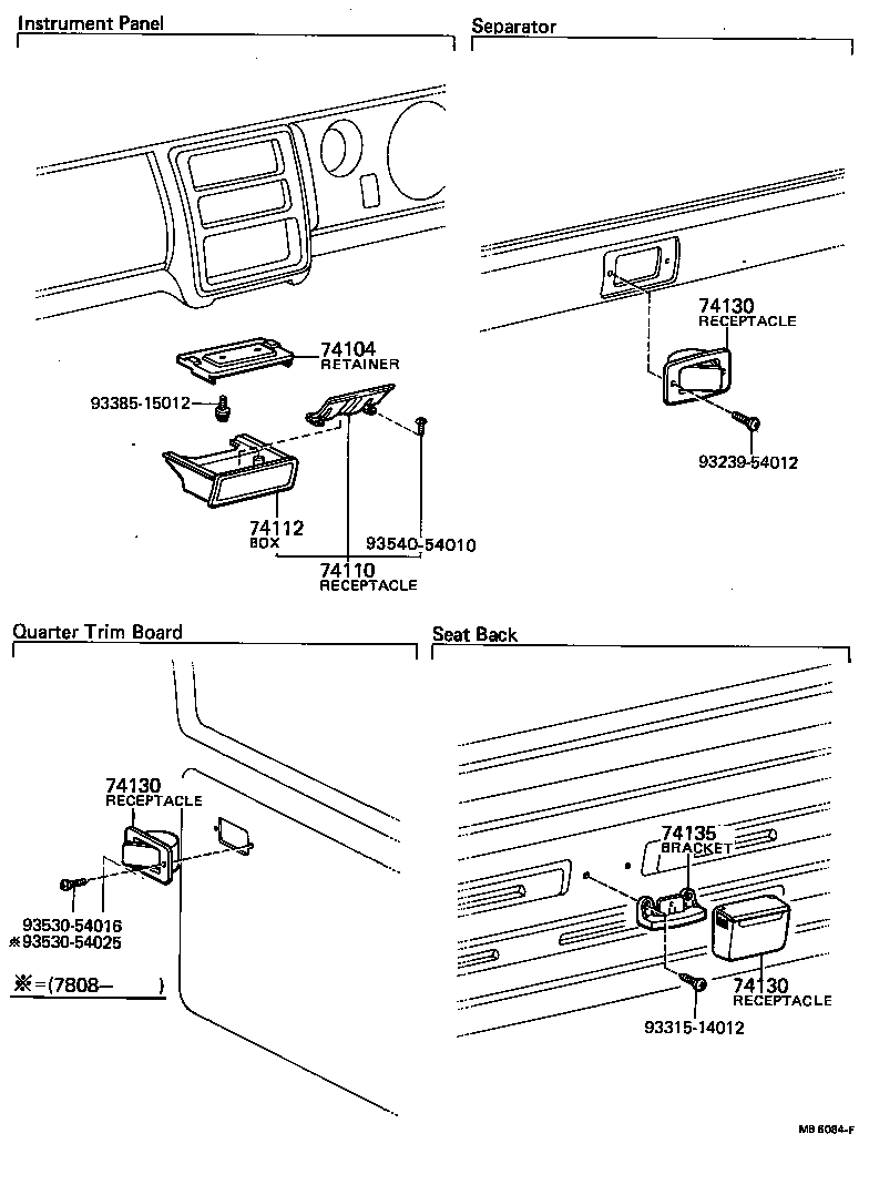 74101-95D01-06 RECEPTACLE ASSY, INSTRUMENT PANEL ASH product image