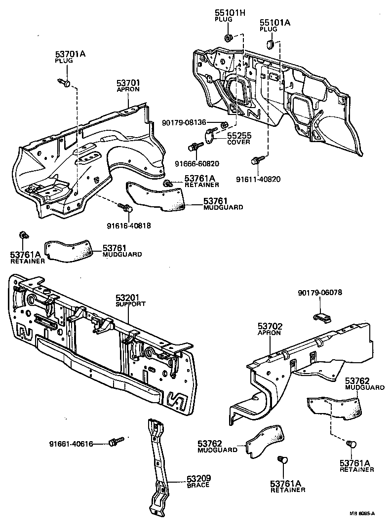 53701-89110 APRON SUB-ASSY, FRONT FENDER, RH product image