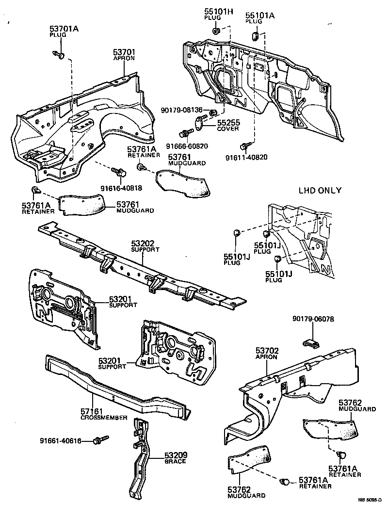 53701-89110 APRON SUB-ASSY, FRONT FENDER, RH product image
