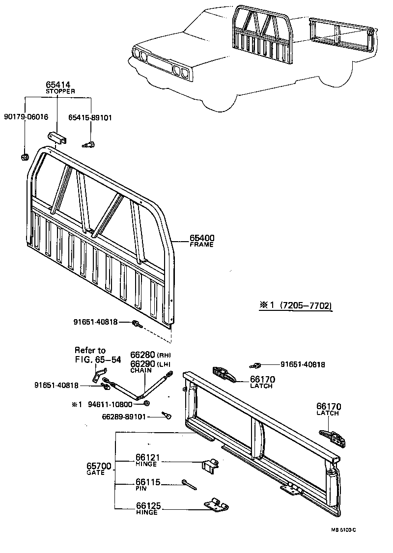 65700-89112 GATE ASSY, REAR BODY TAIL product image