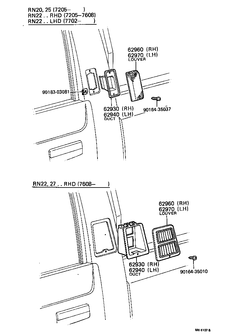 62930-89103 DUCT ASSY, ROOF SIDE VENT, RH product image