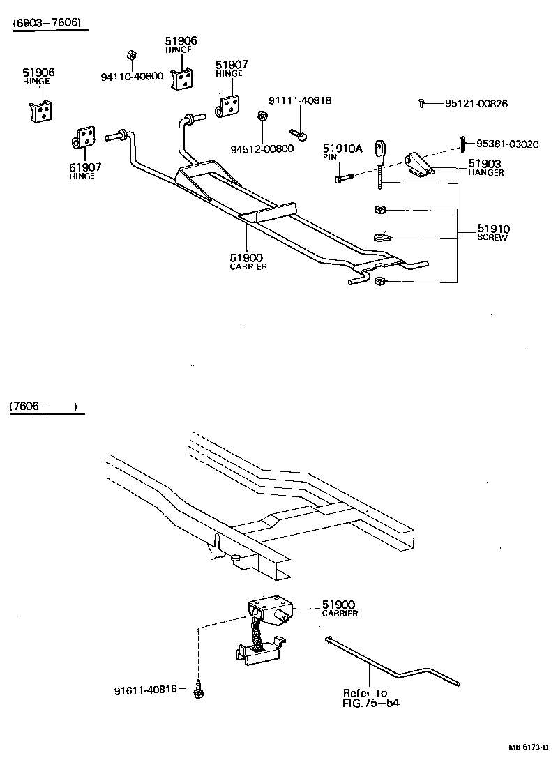 51901-60010 SCREW ASSY, SPARE WHEEL CLAMP product image