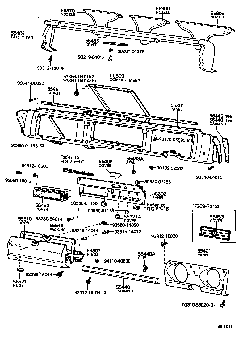 55905-90351 NOZZLE SUB-ASSY, DEFROSTER, RH product image
