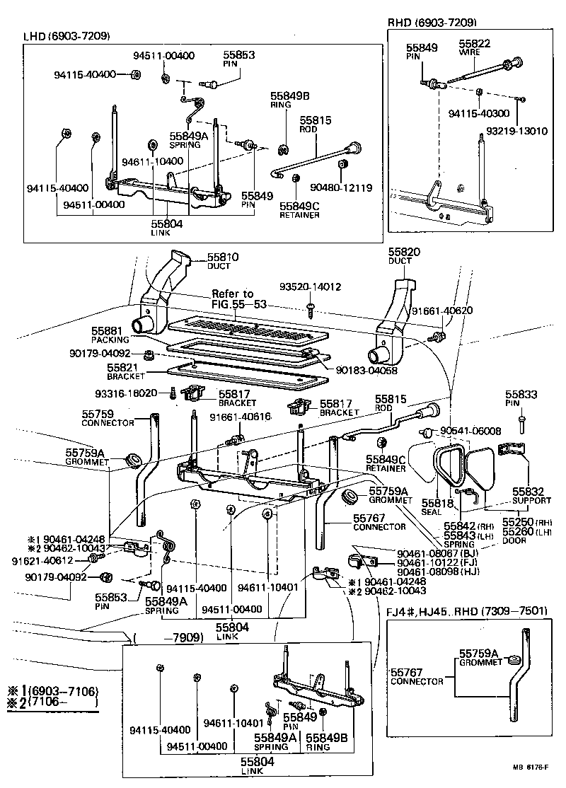 55810-20020 DUCT ASSY, SIDE VENTILATOR, RH product image