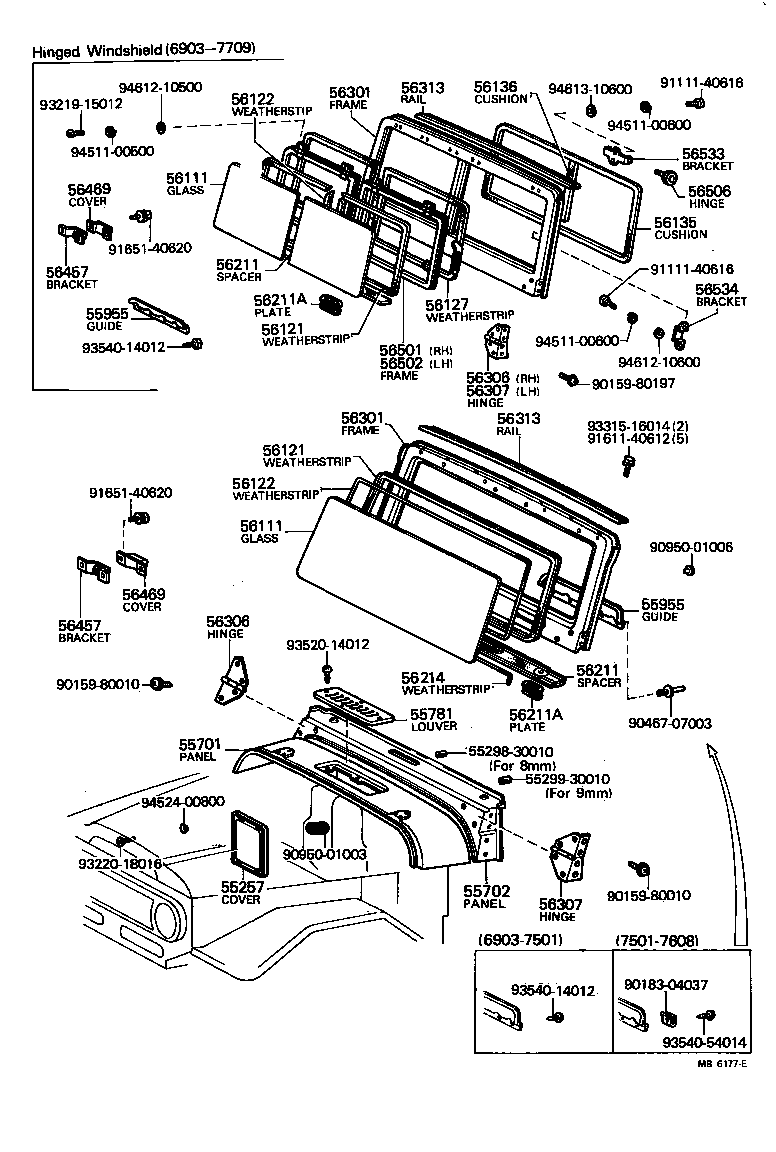 56121-60030 WEATHERSTRIP, WINDSHIELD product image