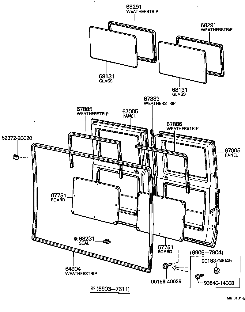 65542-90355 GLASS, BACK DOOR product image