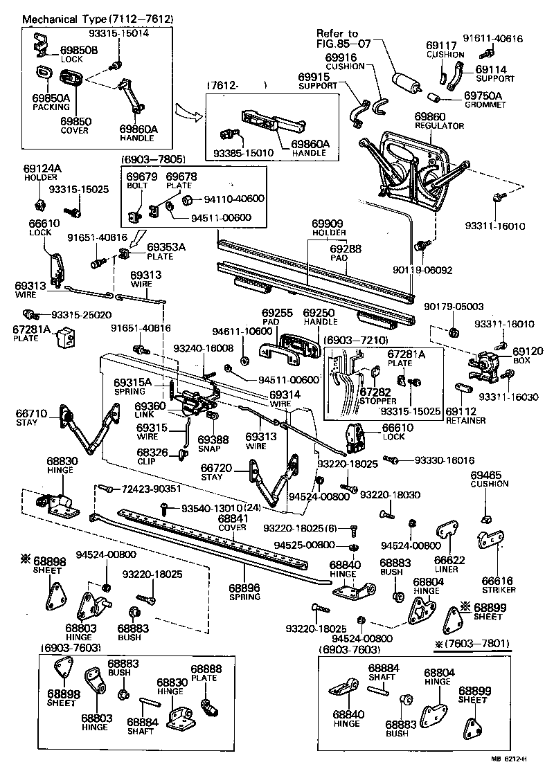 65610-90354 HINGE ASSY, BACK DOOR, RH product image