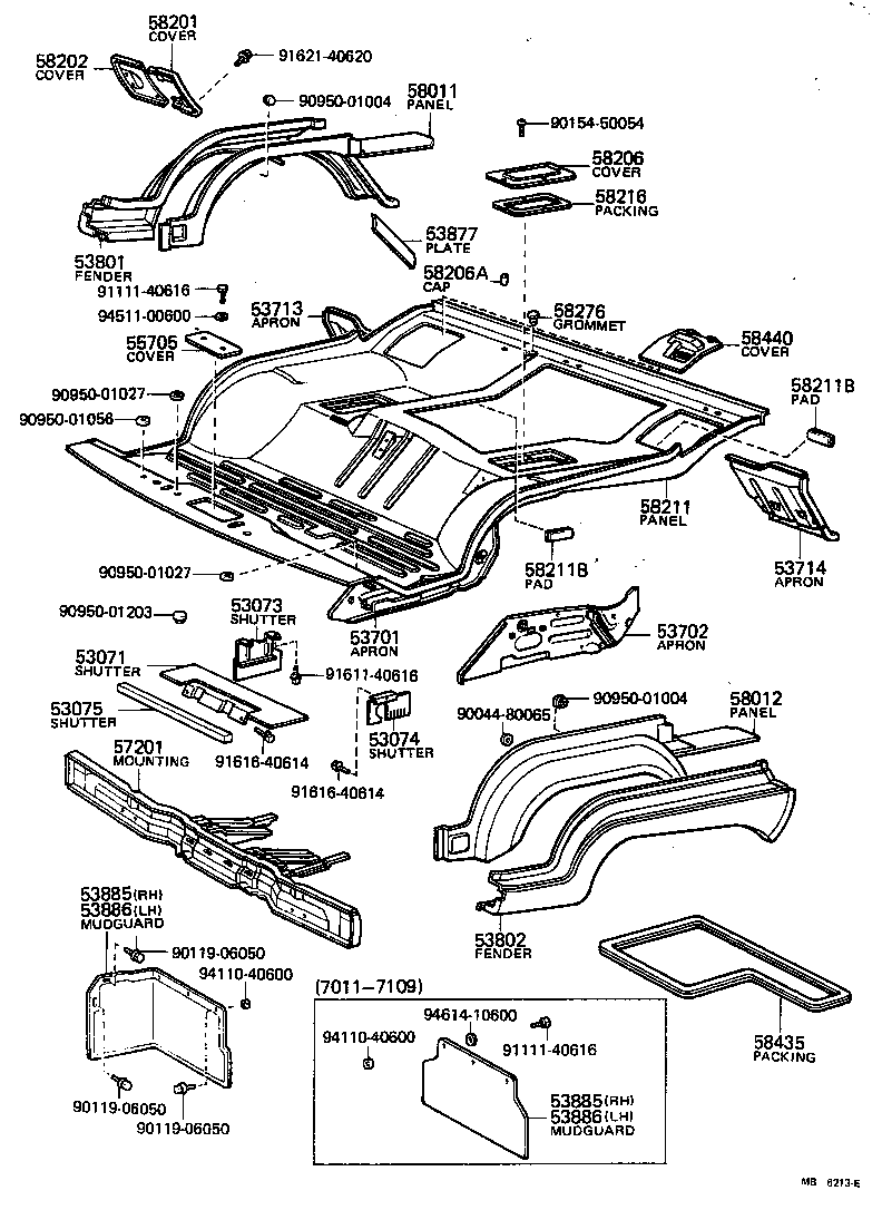 53071-95700 SHUTTER SUB-ASSY, HOT AIR, UPPER product image