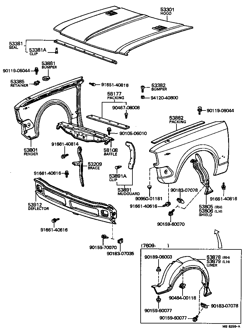 53801-14031 FENDER SUB-ASSY, FRONT RH product image