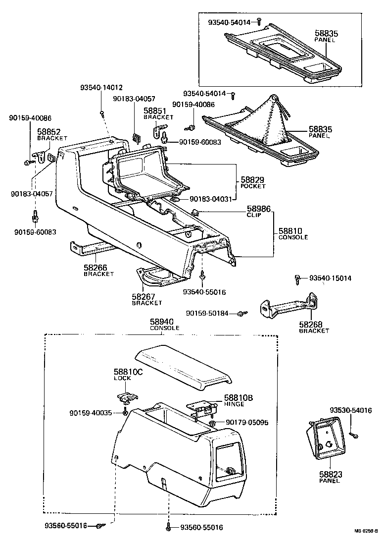 58853-30020 BRACKET, CONSOLE BOX SUPPORT, REAR product image