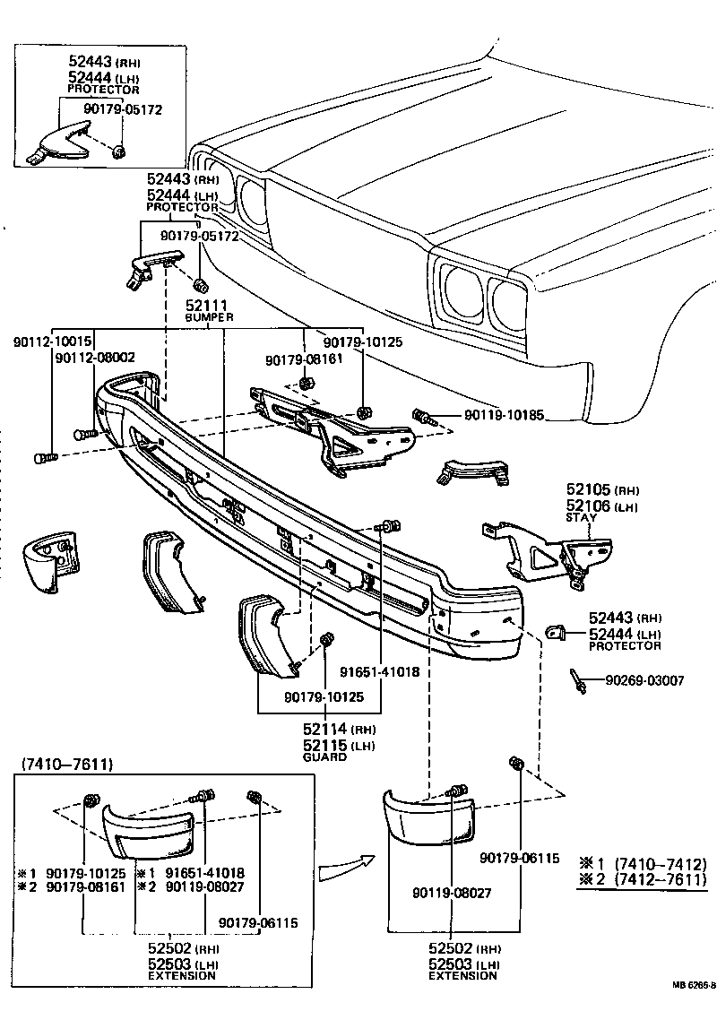 52011-30050 STAY SUB-ASSY, FRONT BUMPER, RH product image
