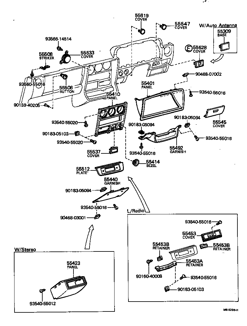 55307-22110 BRACE, INSTRUMENT PANEL, NO.2 product image