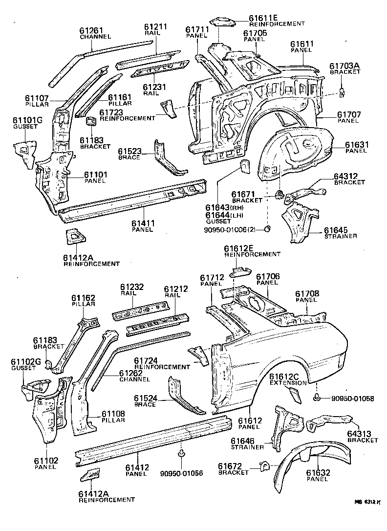 61601-22919 PANEL, QUARTER, RH product image