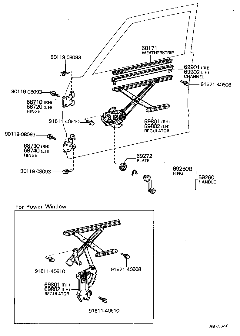 67401-95800 GUIDE SUB-ASSY, FRONT DOOR WINDOW, RH product image