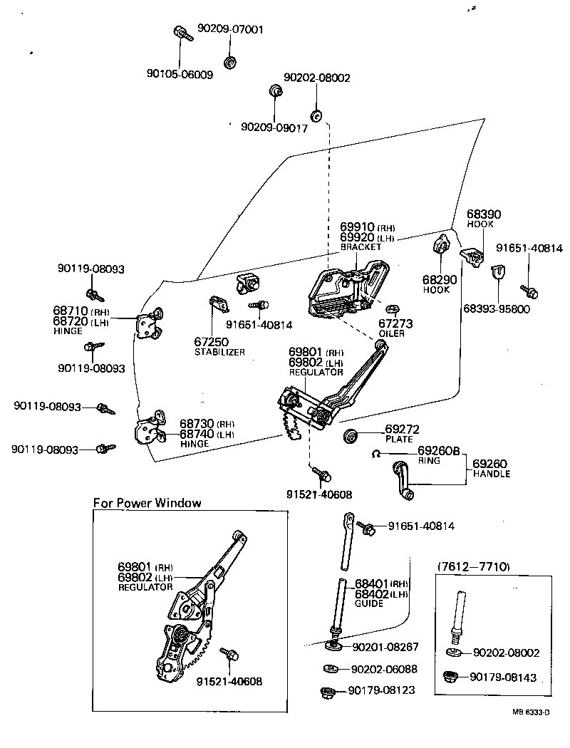 67401-95800 GUIDE SUB-ASSY, FRONT DOOR WINDOW, RH product image