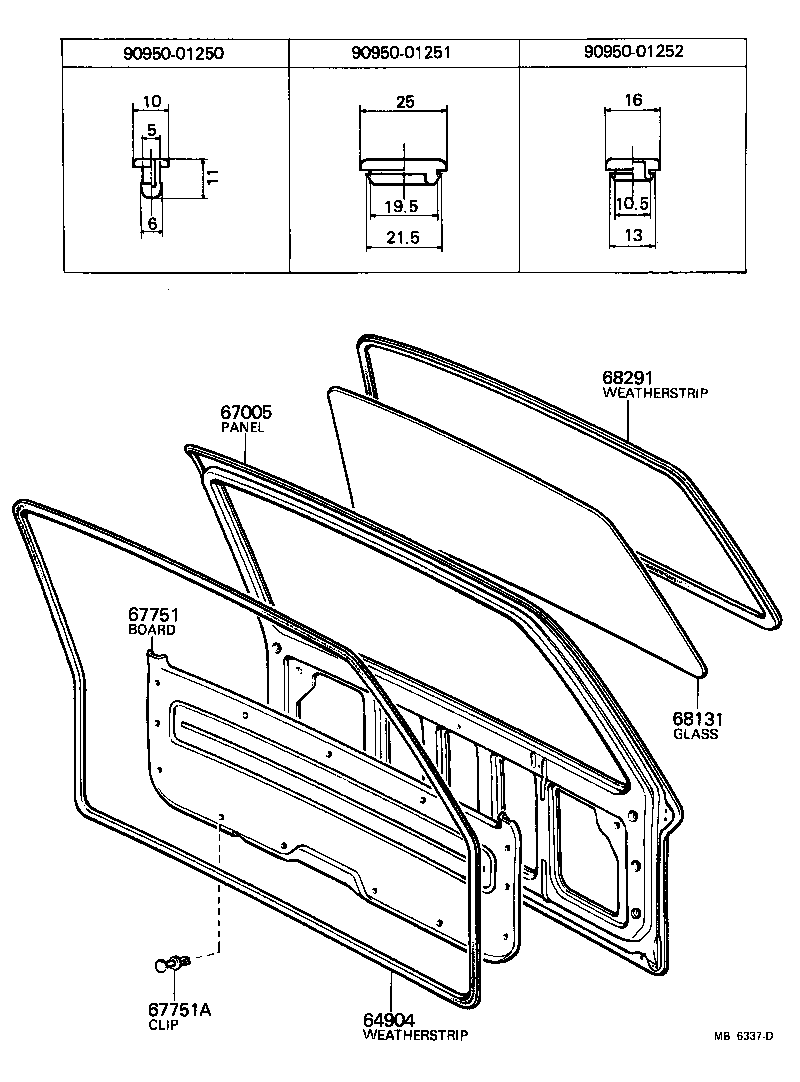 Toyota 67005-91679 PANEL SUB-ASSY, BACK DOOR