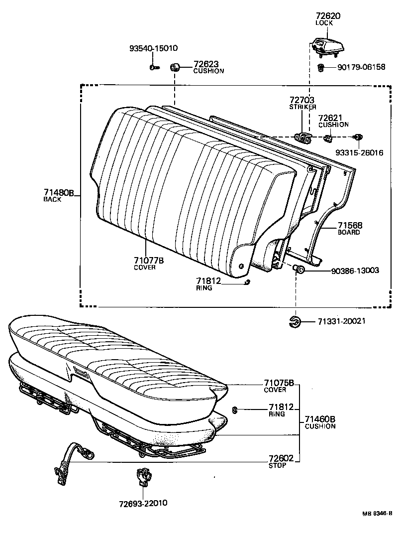 71808-91503 STOPPER SUB-ASSY, REAR SEAT BACK, RH product image