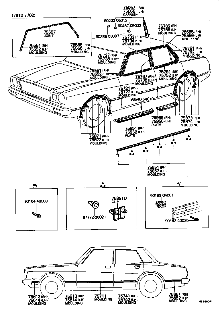 75655-95800 MOULDING, QUARTER, OUTSIDE RH product image