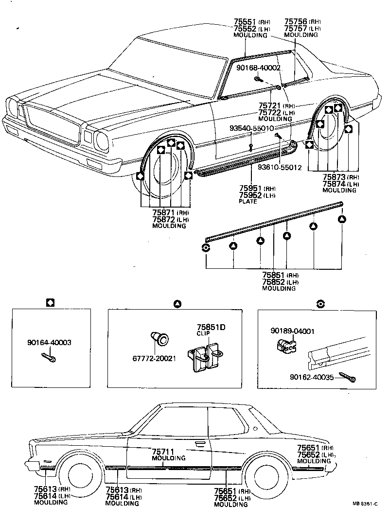75655-95800 MOULDING, QUARTER, OUTSIDE RH product image
